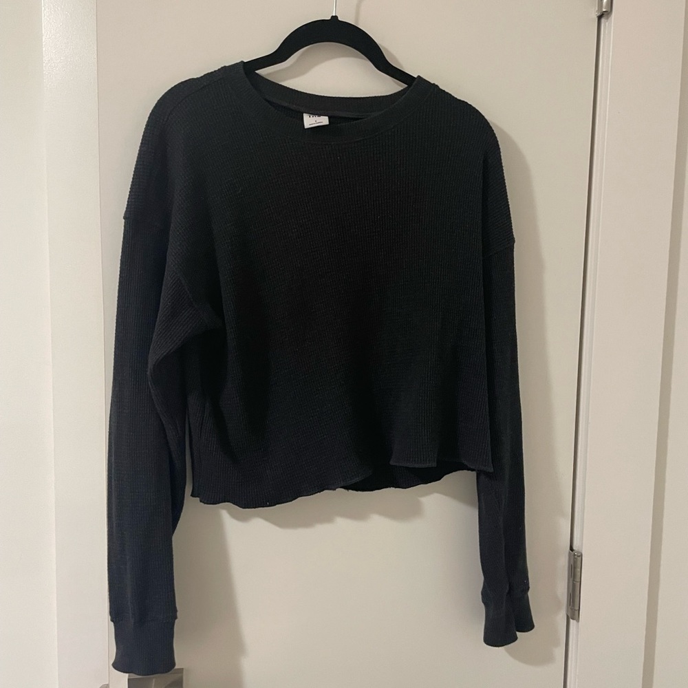 Long sleeve waffle top